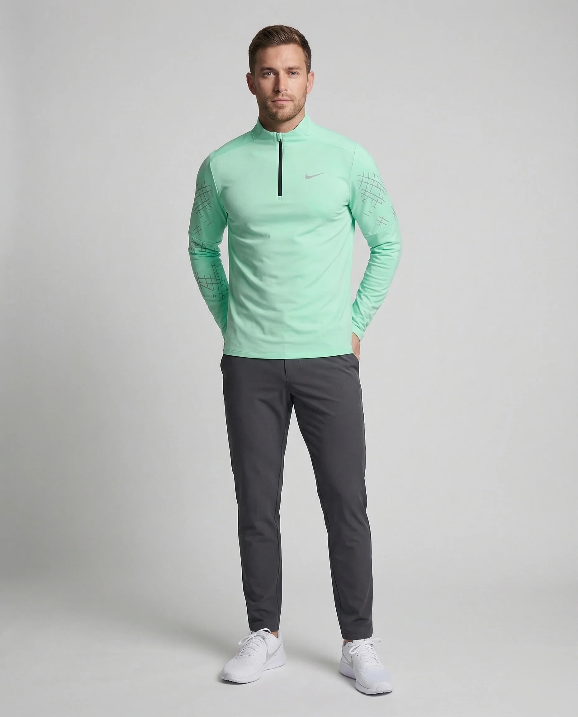 Herren Laufshirt mit Reflektor-Print