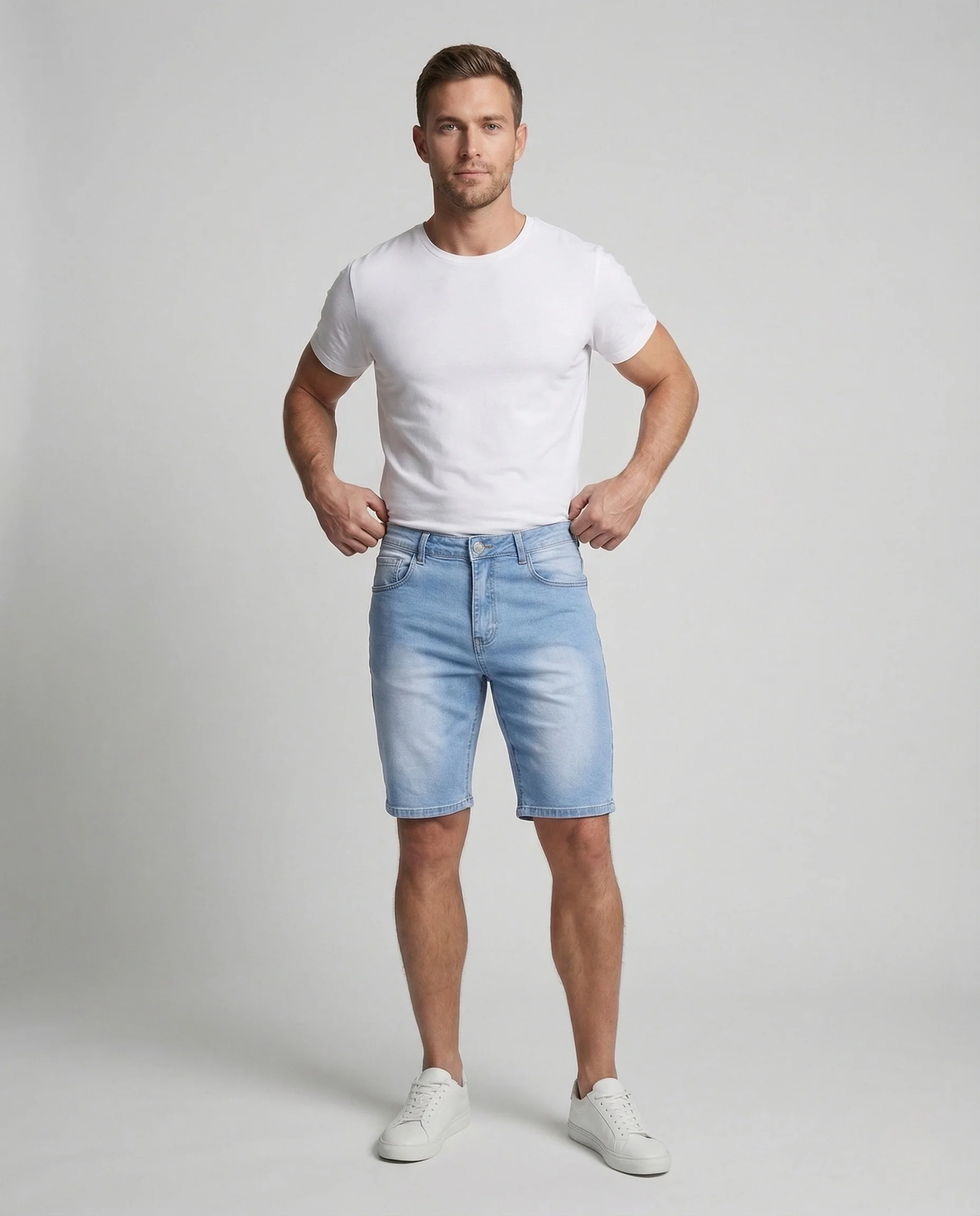 Herren Jeans Bermuda Slim Fit mit Stretch