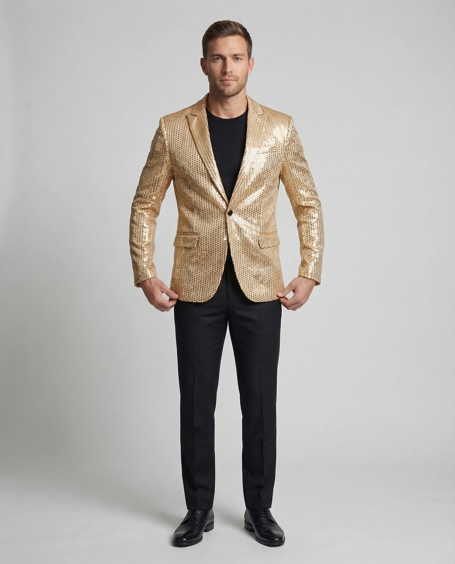 Herren Pailletten Blazer Slim