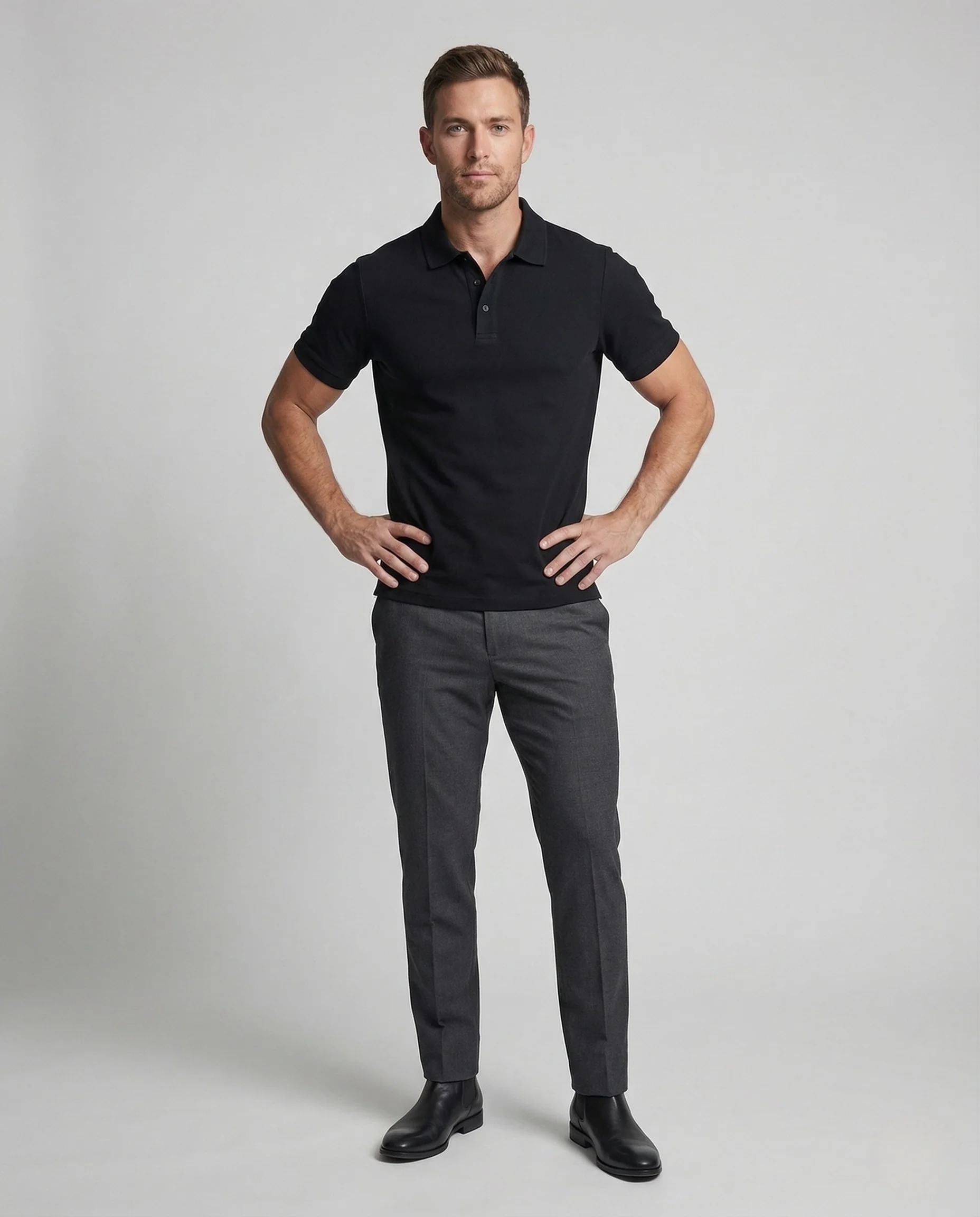 Herren Klassisches Piqué Poloshirt Baumwollmix