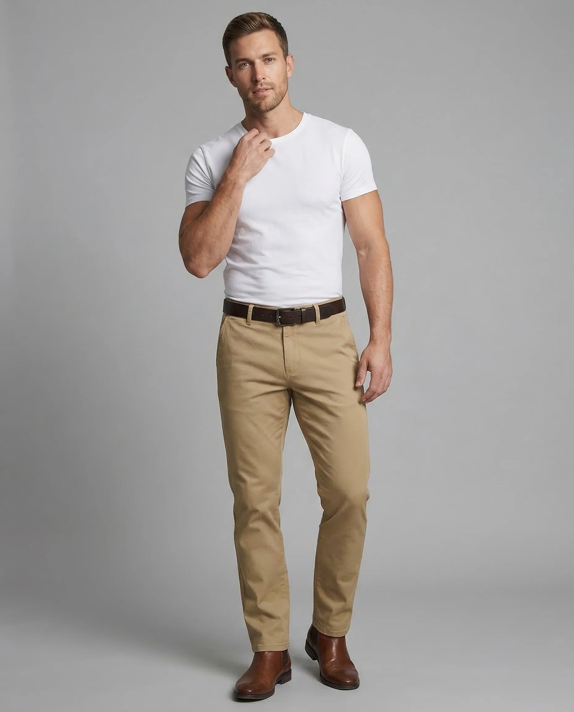 Herren Chinohose Baumwolle Elastik