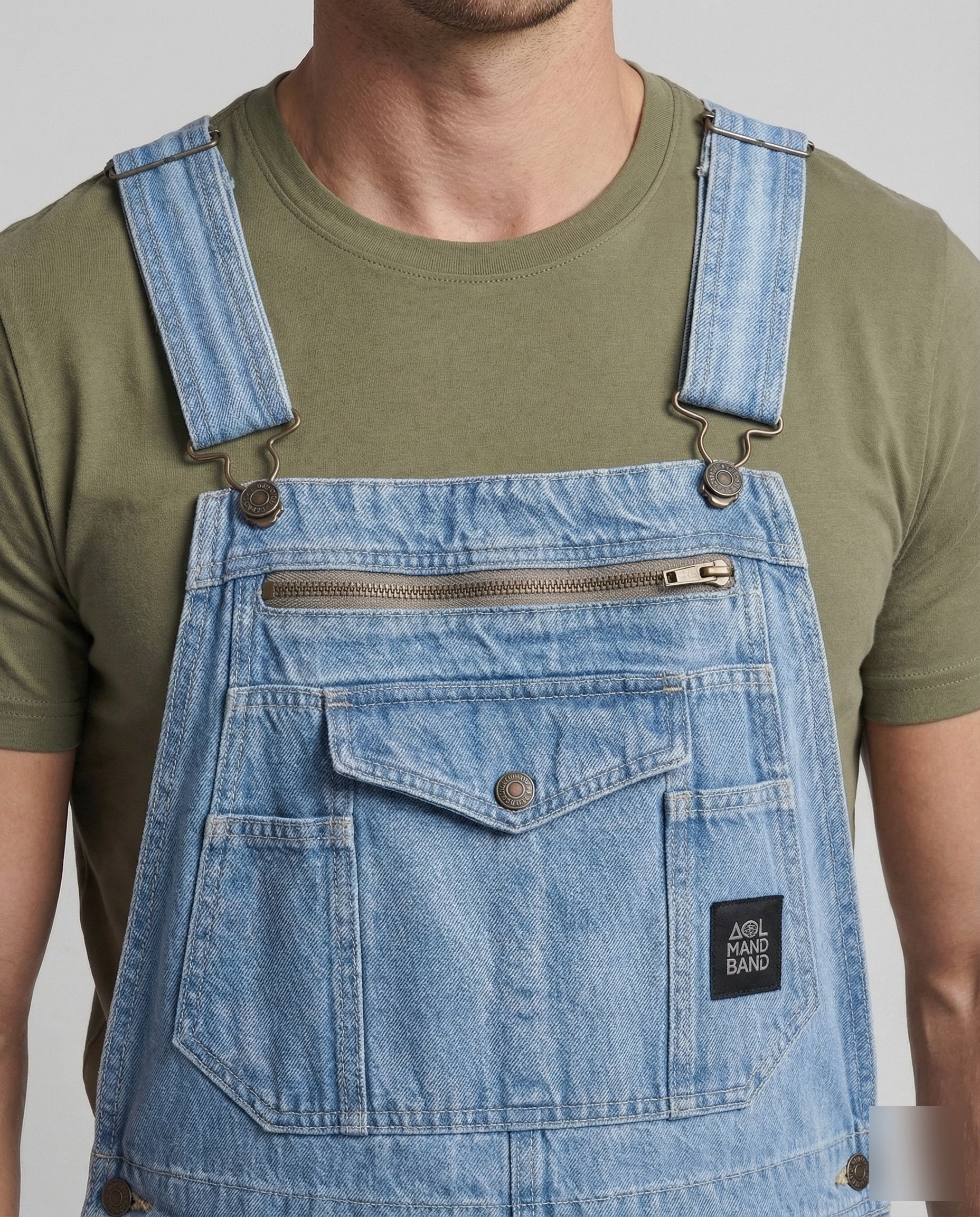 Herren Denim Latzhose Verstellbare Träger - Image 2
