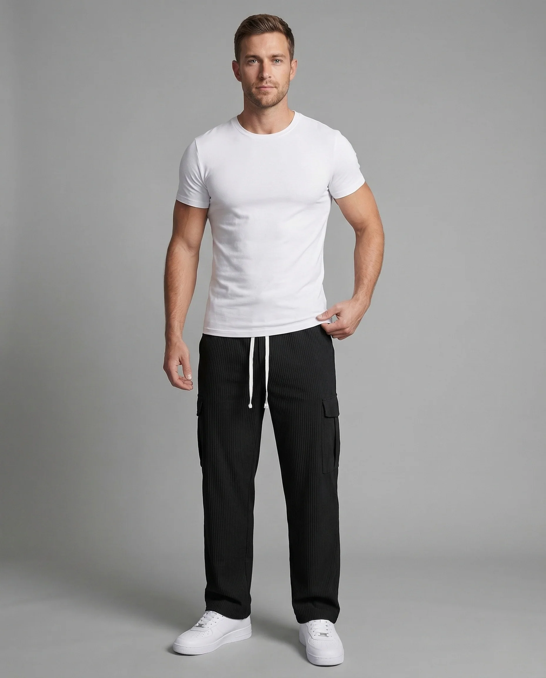 Herren Cargo Freizeithose Kordelzug