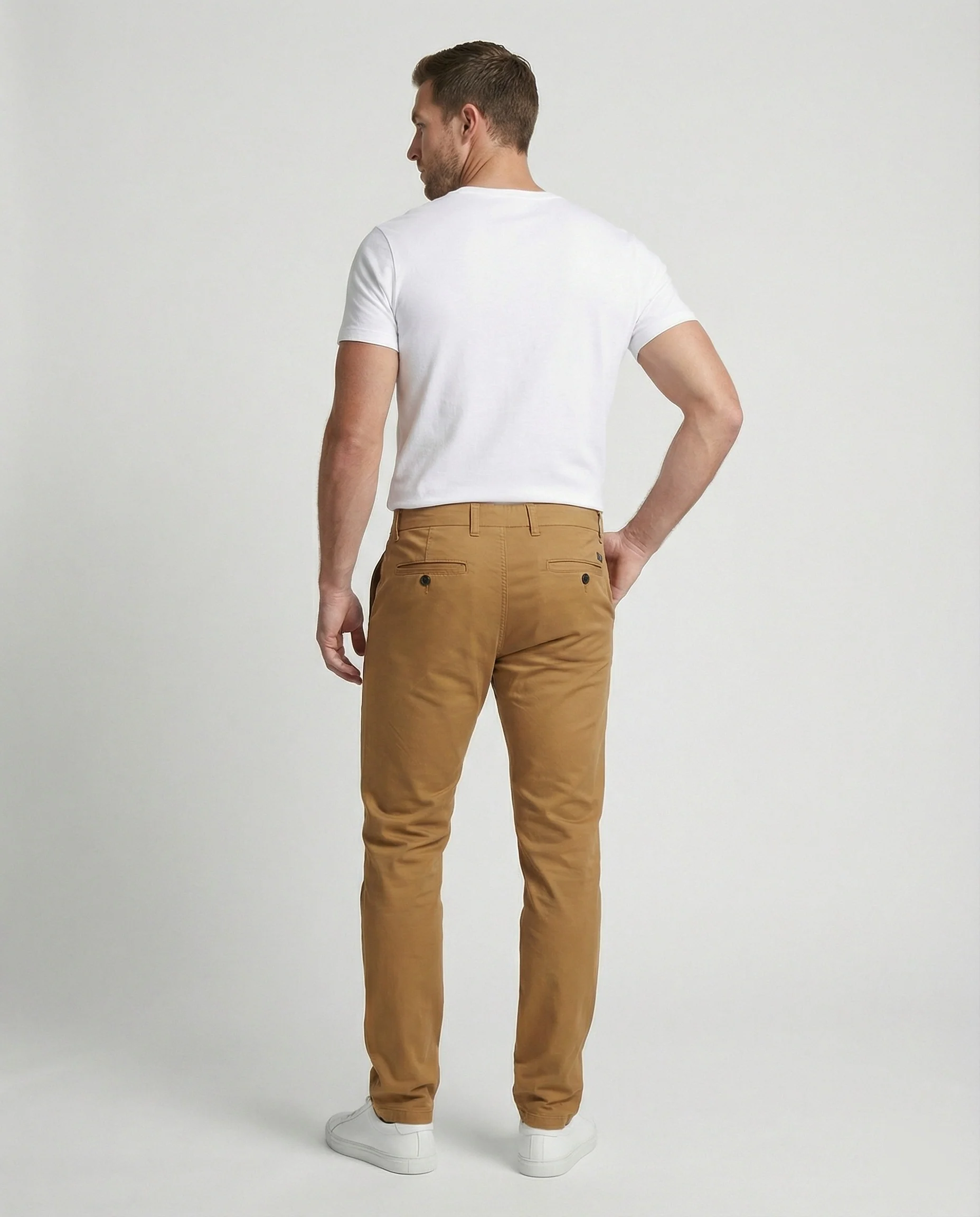 Herren Chinohose Slim Fit mit Elastikbund