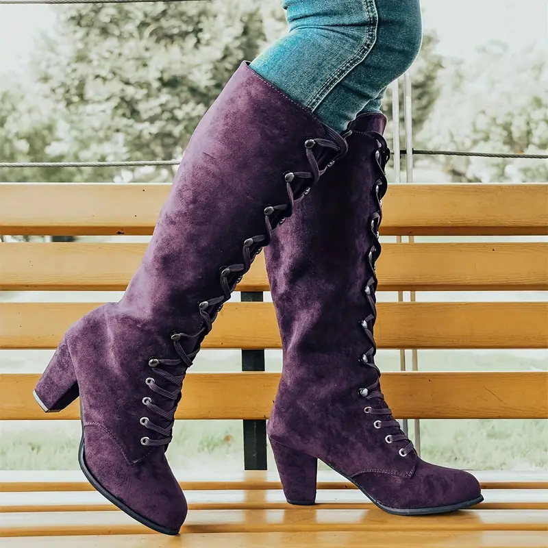 Langer Damen-Stiefel mit hohem Absatz Heidi Mode