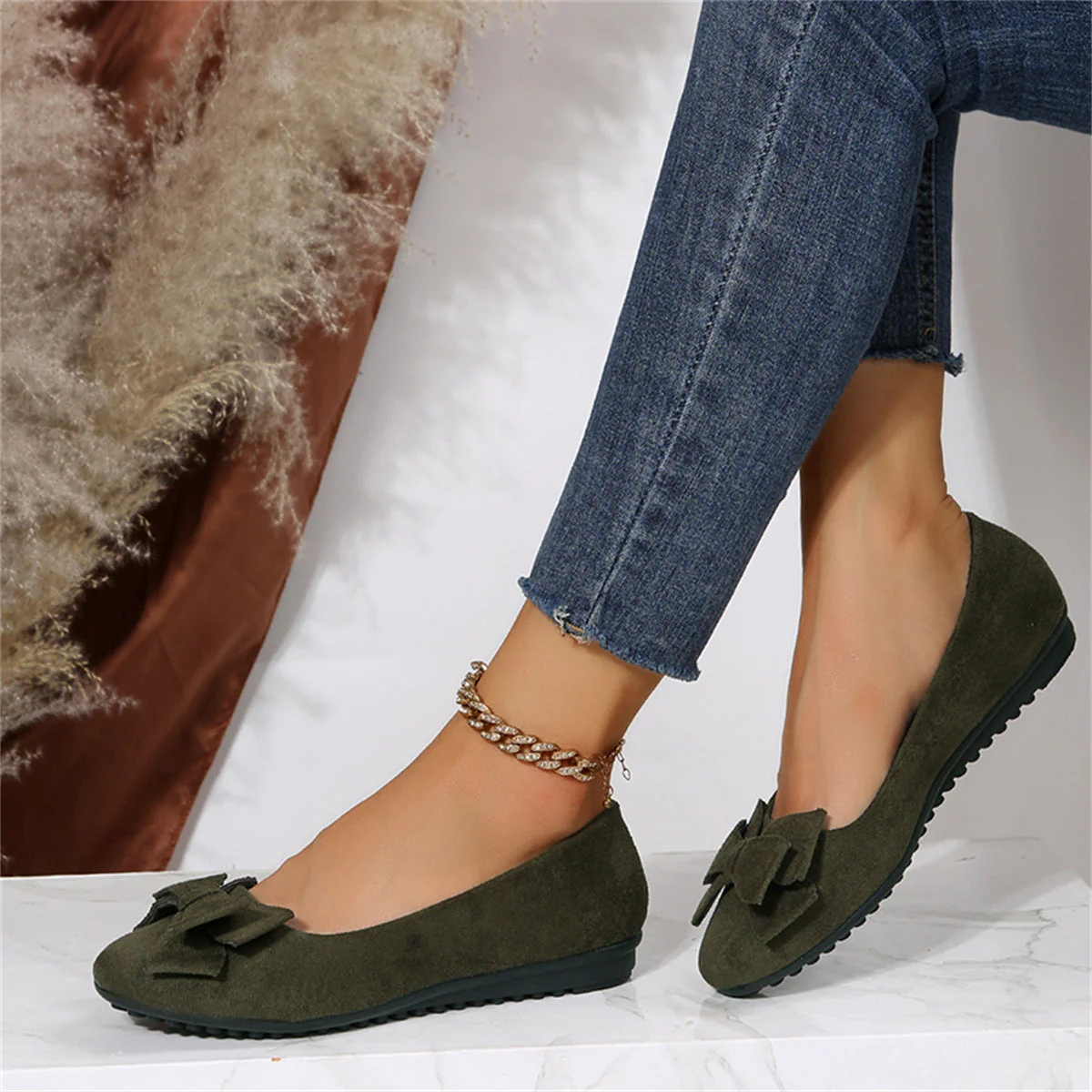 Orthopädische flache Schuhe mit Schleife Heidi Mode - Image 2