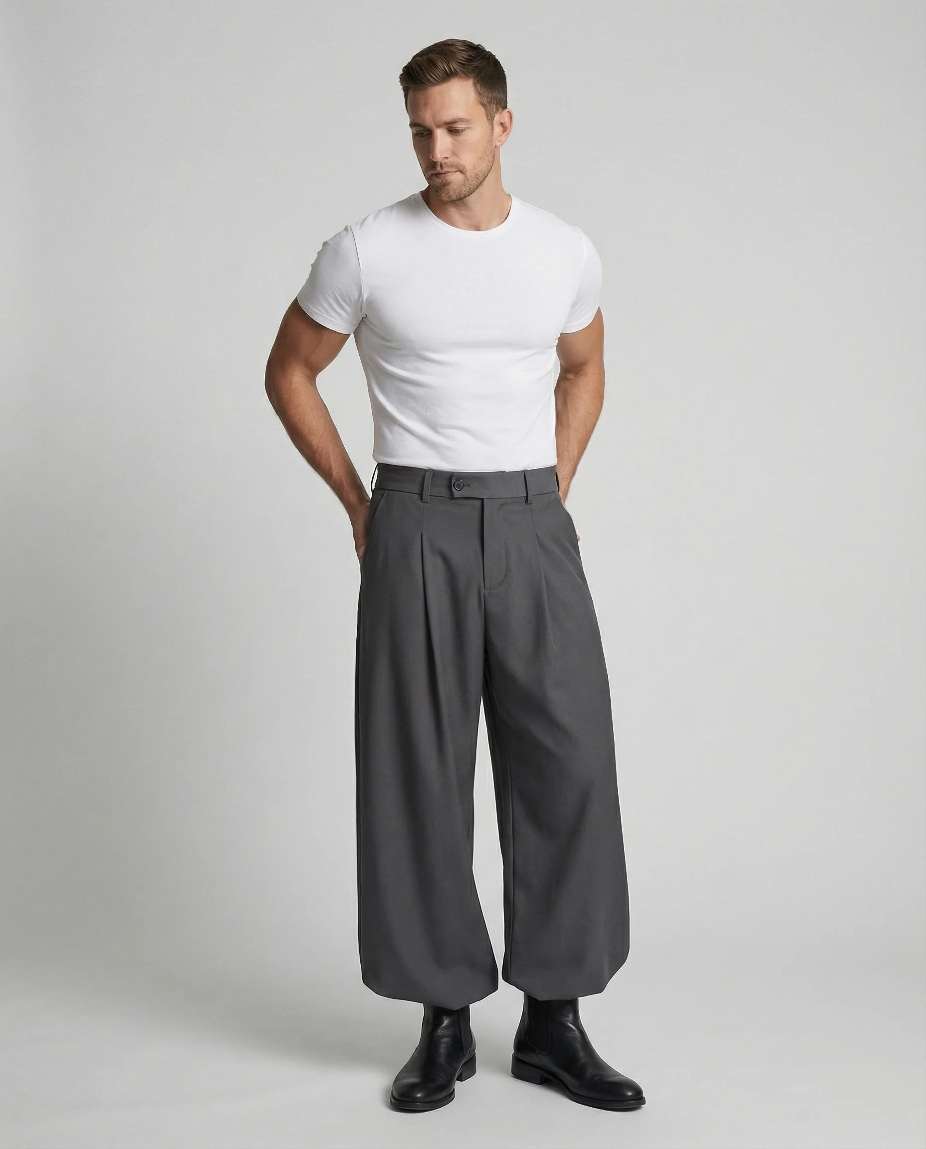 Retro Lockere Weite Stoffhose für Herren und Damen im Trend